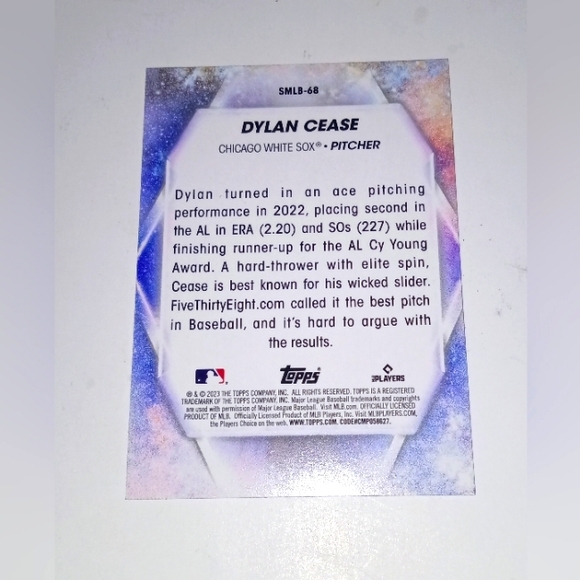 Dylan Cease Stars Of MLB Topps Update Series 2023 #SMLB-68 - Picture 2 of 2